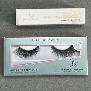 House of Lashes Natural Volume False Eyelashes - Iris & Glue - Clear